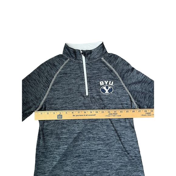 BYU Brigham Young Quarter Zip Pullover Long Sleeves Navy Blue Womens Size Medium - Picture 7 of 8
